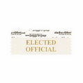 Elected Official Award Ribbon w/ Gold Foil Print (4"x1 5/8")